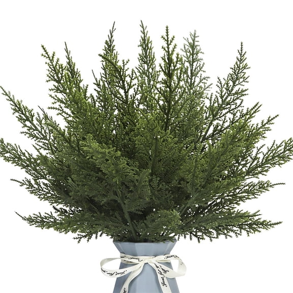 Triani 20Pcs Artificial Pine Needles Branches 12.6 Inch Faux Plants Evergreen Cedar Picks for Garland Wreath Tree Home DIY Xmas Decor(Green)