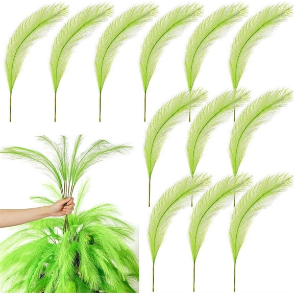 Triani 20Pcs Christmas Tree Topper Green Curly Stems 17.7 Inch Furry Stems Lime Green Curly Picks Stems Christmas Ornaments Picks(Green)