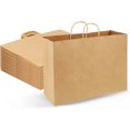 thumbnail image 1 of Triani 20Pcs Kraft Paper Bags 16x6x12 Inches Paper Bags with Handles Recyclable Shopping Bags Kraft Paper Bags Kraft Shopping Bags in Bulk for Boutiques Gifts(Brown), 1 of 7