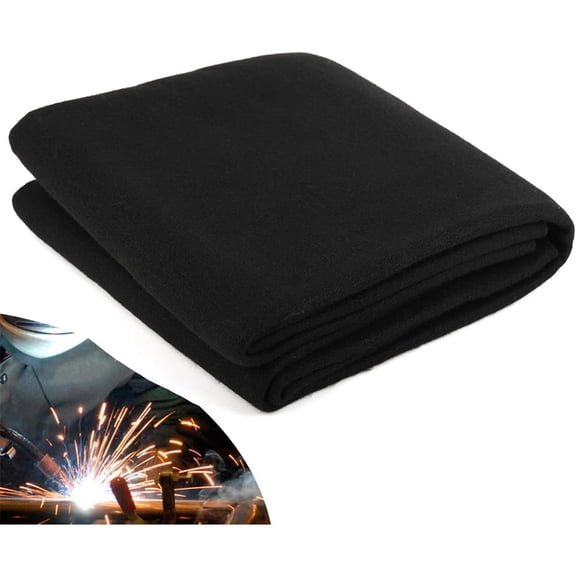 Triani 24 x 36Inch Carbon Felt Welding Blanket Fireproof High Temperature 5MM Thickened Fire Resistant Carbon Felt Cloth from Fire Heat Spark Welding Protection Pad(Black)