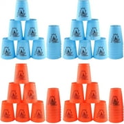 Triani 24Pcs Sport Stacking Cups Set Quick Stacking Cups Set Speed Training Games Sport Stacking Cups Safe Material Idea for Stack Games LoverBlue,Red