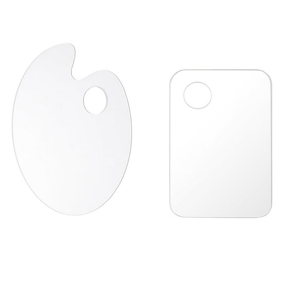 Triani 2Pcs Acrylic Paint Palette Paint Pallet Clear Paint Tray Palette 11.8 x 7.9 Inch Easy Clean Transparent Non-Stick Acrylic Pallet