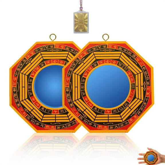 Triani 2Pcs Bagua Mirror for Feng Shui 4 Inch Feng Shui Mirror Protection Against Passive Negative Energy and Protection Against Active Harmful Energy