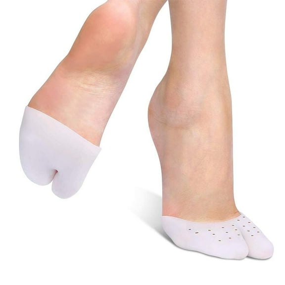 Triani 2Pcs Gel Toe Protectors with Metatarsal Pads, Ball of Foot Cushion for Corns Remover Callus Cushion and Blister Pads Toe Caps Toe Sleeves Toe Guards and Toe Covers for Women，White