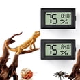 thumbnail image 1 of Triani 2Pcs Mini Digital Thermometer Hygrometer Celsius Meter Digital LCD Monitor Indoor Room Pet Humidity Meter Supplies for Leopard Gecko Hermit Crab Gecko Lizard (Rectangle), 1 of 7