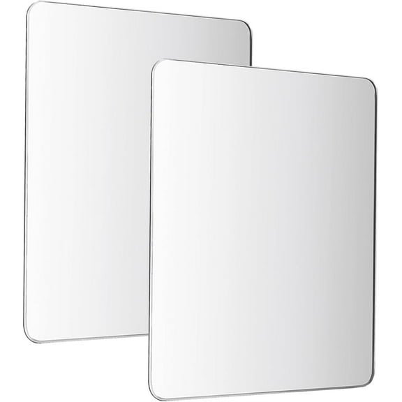 Triani 2Pcs Rectangular Magnetic Locker Mirror 5x7 Inch Acrylic Mirror School Rounded Corner Glassless Safety Kids Mirror for School Locker, Bathroom, Household Refrigerator