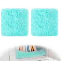 Triani 2Pcs School Locker Rugs 12" x 12" Square Plush Cushion Fluffy Area Rug for Tabletop Photography Home Decor Product Display(Lake Blue)