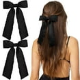 thumbnail image 1 of Triani 2Pcs Silky Satin Hair Bows Tassel Hair Ribbon Bowknot Hair Clips Barrettes Accessories for Girl with Long Tail for Any Occasion (Black), 1 of 7