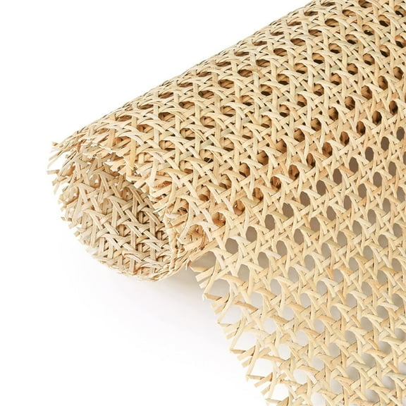 Triani 3.28Ft x 17.7 Inch Natural Rattan Cane Webbing Roll Hexagon Weave Mesh for DIY Caning Furniture Decor Projects Weave Rattan Sheets for DIY Furniture(Brown)
