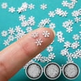 thumbnail image 1 of Triani 300Pcs Mini Metal Snowflake for Craft 0.2 Inch DIY Little Snowflake Ornaments for Scrapbooking Nail Art Resin Winter Party Decoration(White), 1 of 7