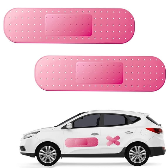 Triani 3Pcs Funny Car Band Aid Sticker for Car Damage Large Bandage Vinyl Decal Automotive Bumper Stickers Universal Fit for Car Truck SUV Boat(Pink)