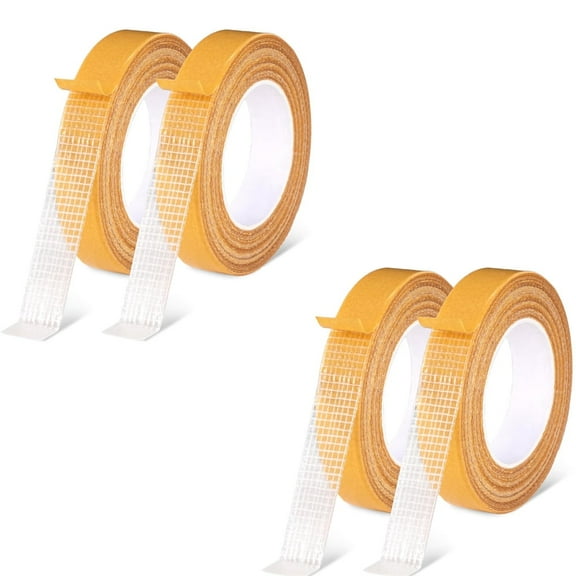Triani 4 Rolls Extra Strong Double Sided Fabric Tape 0.39" x 3.28FT Double Stick Carpet Tape Two Sided Tape for Pants Dress Curtains