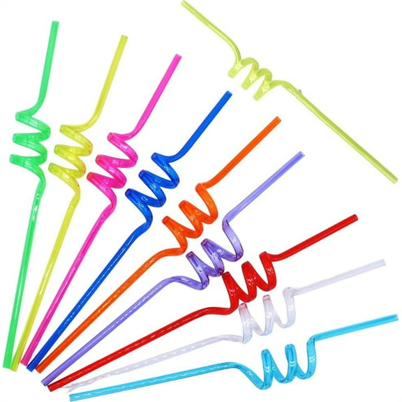 Triani 40Pcs Assorted Colors Twisty Straws Reusable Long Drink Shaped Straws Colorful Party Straws Cocktail Juice Drinks Straws for Cup