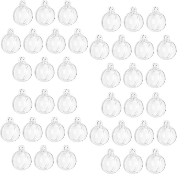 Triani 40Pcs Clear Fillable Ornaments Balls 2 CM Clear Small Cute Hanging Balls for Christmas Tree Transparent Decor Balls Christmas Sphere Micro Landscape for Decoration