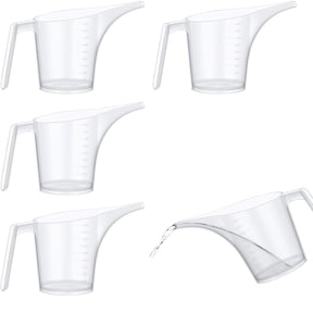 Triani 4Pcs Measuring Funnel Pitcher with Long Spout for Filling Muffin Pan 4 Cups/34 Ounces/1000 ml Large Capacity Easy Pour Cup for Bakeware Mold Cake Making Oil