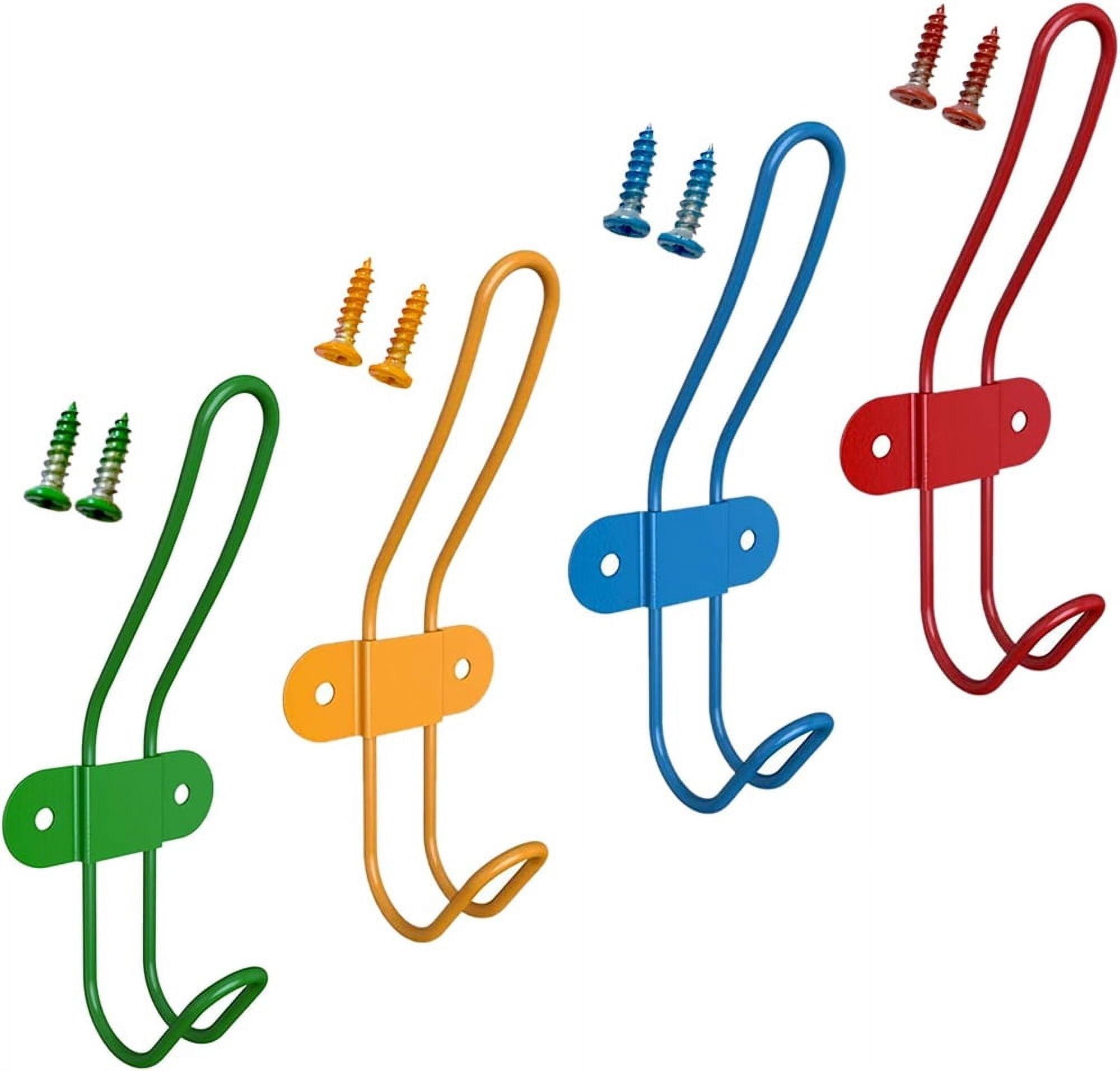 Triani 4Pcs Children Wall Coat Hooks Colorful Wall Mounted Hanger