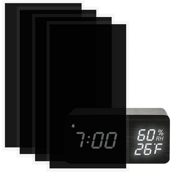 Triani 4Pcs Light Dimming Stickers 8x4in Cuttable Black Plastic Sheet Adhesive LED Blocking Sheets Electronics Screen Suitable for Electronic Products