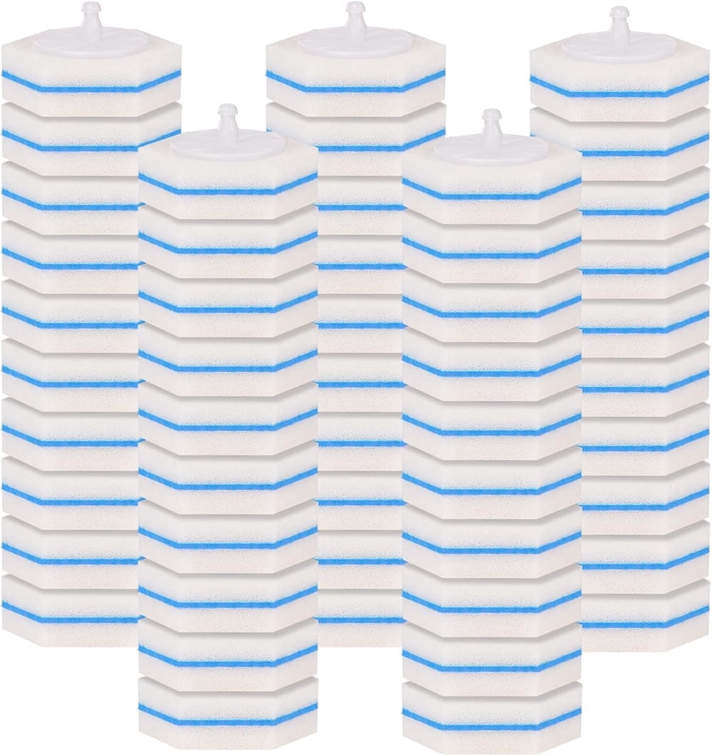 Triani 50Pcs Disposable Replacement Toilet Brush Head Thicker Toilet Bowl Cleaner Refill Pads Compatible With Most Toilet Brushes Cleaning Heads Brush (White)