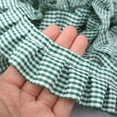 thumbnail image 1 of Triani 5Yards Ruffle Pleated Lace Trim 1.57 Inch Gingham Ruffle Pleated Lace Trim Gathered Lace Ribbon Edge Trimming for Home Dress Decor(Green), 1 of 7