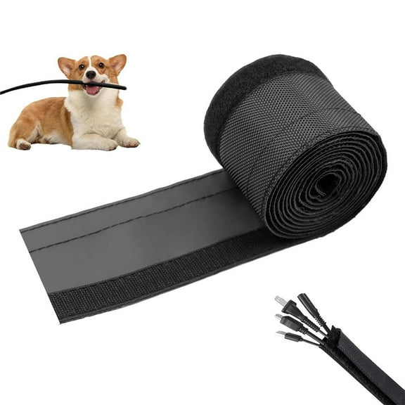 Triani 6.6ft - 5/8" Hook and Loop Cable Sleeve Cable Grip Floor Cover Cable Protector Management Reversible Flexible Cable Sleeve Wrap Cover for Computer TV Desk Home