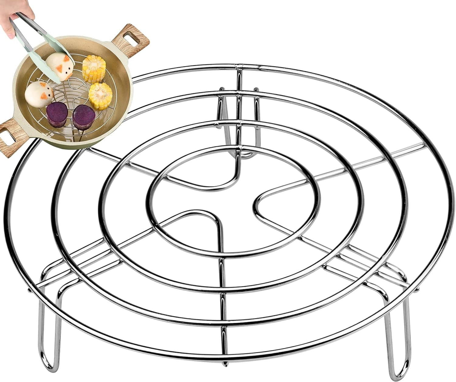 Triani 6 inch Round Steam Rack Stainless Steel Round Cooking Cooling