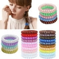 thumbnail image 1 of Triani 60Pcs helicalHair Ties,Hair Ties Waterproof Hair Accessories for Women Girls,Phone Cord Ponytail Holders Hair Coils Elastics for Girls Kids Teens All Hair Type(Random Color), 1 of 9