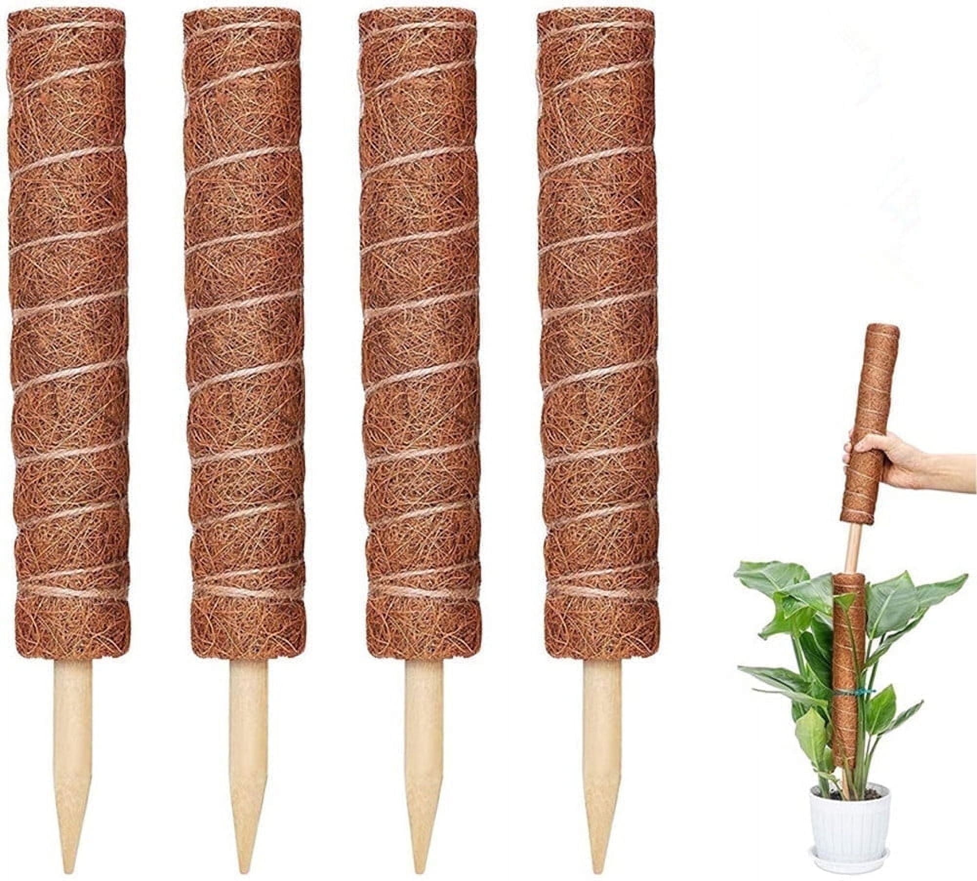 Triani 63-Inch Moss Poles (4 Pack) - Plant Stakes for Indoor