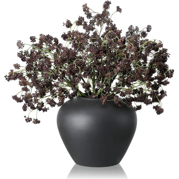 Triani 6Pcs Artificial Plum Sedum Berry Stem 15.74 Inch Fall Berry Picks Branches Faux Spray for DIY Decorations Home(Purple)