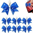 thumbnail image 1 of Triani 6Pcs Cheer Bow Keychain 4.3Inch Glitter Bow Keychain with Rhinestones Sequin Bow School Senior Cheer Bow Accessories for Teen Softball football Cheerleader(Blue), 1 of 7