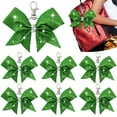 thumbnail image 1 of Triani 6Pcs Cheer Bow Keychain Cheer Keychain Hair Bow for Girls Rhinestones Sequin Bowknot Key Rings Bow for Teen Cheerleading Sports Accessory(Green), 1 of 7