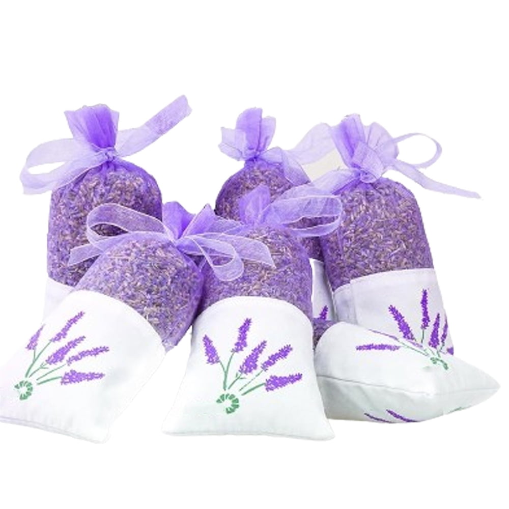 Triani 6Pcs Lavender Sachet Bags 1oz Natural Fresh Dried Lavender Scented Closet Sachets Air Freshener Oder Eliminator Home Fragrance Sachet
