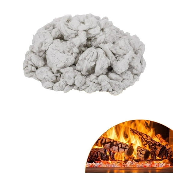 Triani 7Oz Rock Wool Glowing Embers Glowing Embers Rock Wool for Vent Free or Vented Gas Log Sets Inserts and Fireplaces