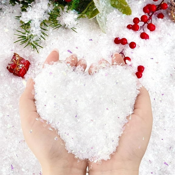 Triani 8.8 Ounces Christmas Fake Snow Twinkles Snow Powder Filler Sparkling Snow Decoration Artificial Snow for White Soft Fluffy Fake Snow for Winter Christmas Craft