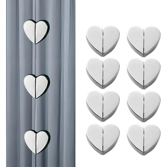 Triani 8 Pairs Heart-Shaped Magnetic Curtain Closure Magnetic Curtain Closure Decorative to Prevent Light Leaking for Window Home Office Kitchen Decor