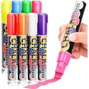 Triani 8Pcs Car  Window Paint Markers 8 Color Liquid Chalk Marker for Blackboard Wet Erase Car Window Markers for Glass Washable with 6MM Thick Tip