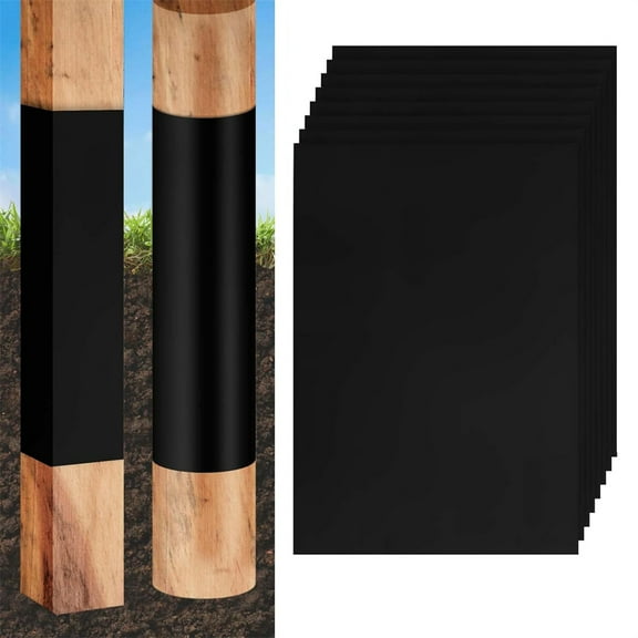 Triani 8Pcs Fence Post Protection 16.7 x 10.4 Inch Waterproof Fence Rot Protection for 3"x3"-4"x4" Square & 3"-5" Round Wood Posts Sleeve