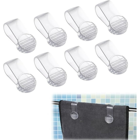 Triani 8Pcs Towel Clips for Kitchen Hand Towel Clips Simple and Transparent Beach Towel Clips Suitable for Fixing Towels Oven Handle Bathroom Towel Rack Bed Sheet Dishwasher Stove