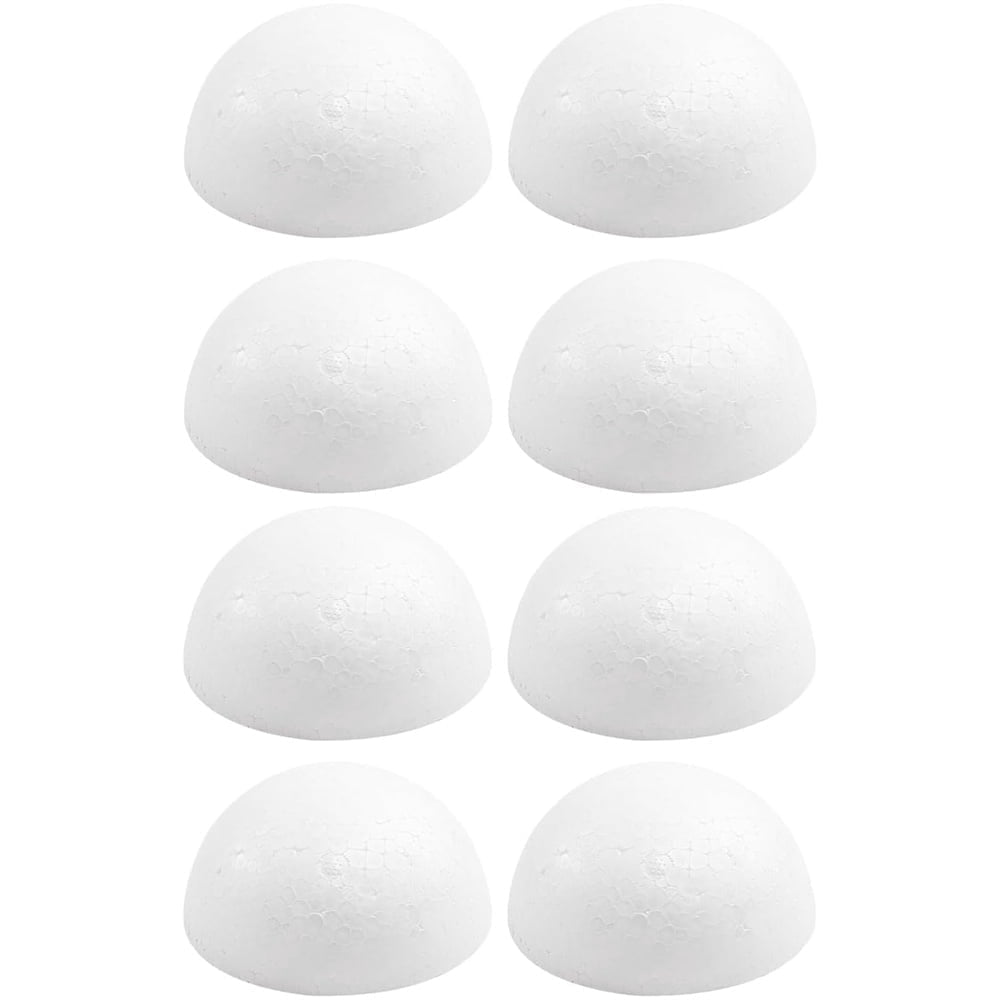 TRIANI, Craft Foam Half Balls, 4 inch, White, for Art Decoration ...