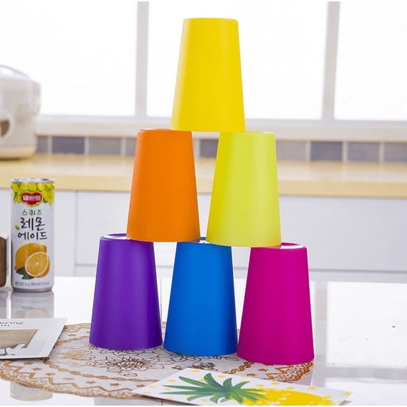 Triani Set of 12 Plastic Tumbler 9 ounce Reusable Plastic Drinking Cups Plastic Drinking Glasse Unbreakable Dishwasher Safe, BPA Free for Indoor Outdoor Use