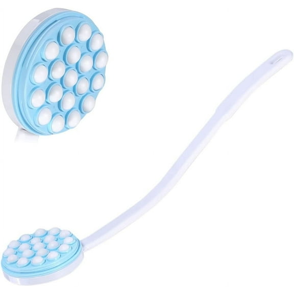Triani Back Lotion Applicator and Massager by Body 17.25" Long Handheld Self-Handhled Easy Reach with Non Slip Handle Lotion Oil Cream Applicator for Body Leg Bath Brush(Blue)