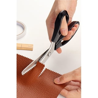 JISTL Green Pinking Shears Comfort Grips Crafts Zig Zag Cut Sewing Scissors,Professional Handheld Dressmaking