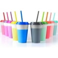 thumbnail image 1 of Triani Color Changing Cups with Straws & Lids: 12oz Cold Water Drinking Cups 10 Pcs Reusable Plastic Tumbler Bulk, 1 of 8