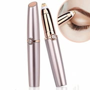 Triani Electric Eyebrow Hair Remover, Portable Battery-Operated Painless Trimmer Brows Epilator Eye Brow Facial Face Razor for Face Lips Nose Facial Hair Removal with LED Light for Women