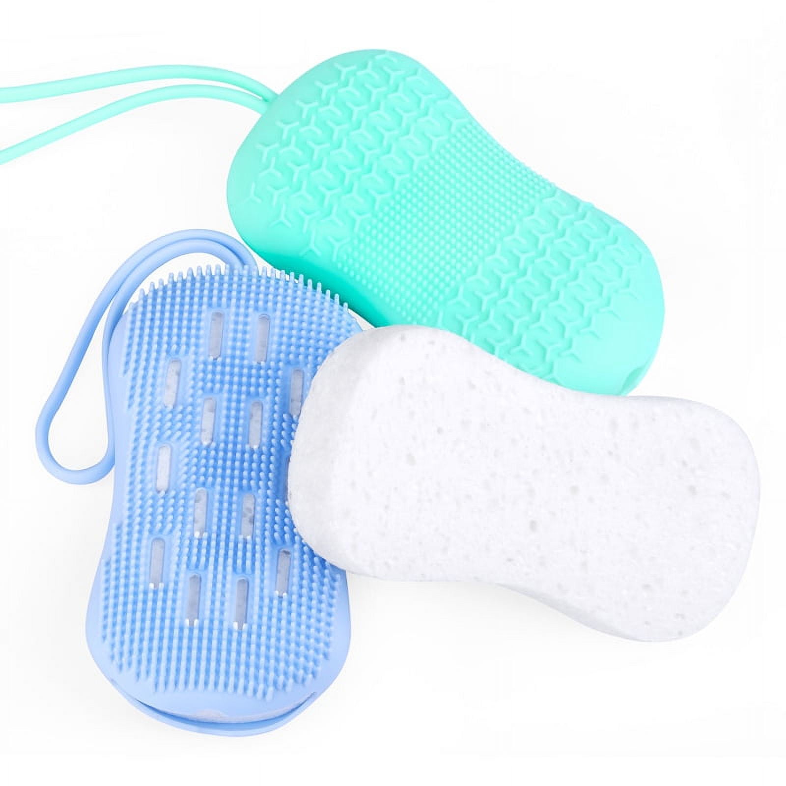Triani Silicone Loofah Body Scrubber Soft Rubber Sponge Scrubber Brush