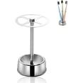 thumbnail image 1 of Triani Stainless Steel Ventilated Toothbrush Holder Organizer Stand Split Type Household Toothbrush Rack Holds 4 Standard for Bathroom Vanity, 1 of 8