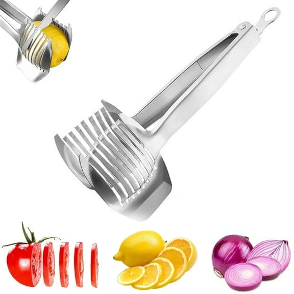 Triani Lemon Cutter Slicer for Slicing Handheld Even Slicing Guide Cutter Tools Multipurpose Round Fruit Cutter Holder Stainless Steel Onion Slicer Holder for Slicing,Dishwasher