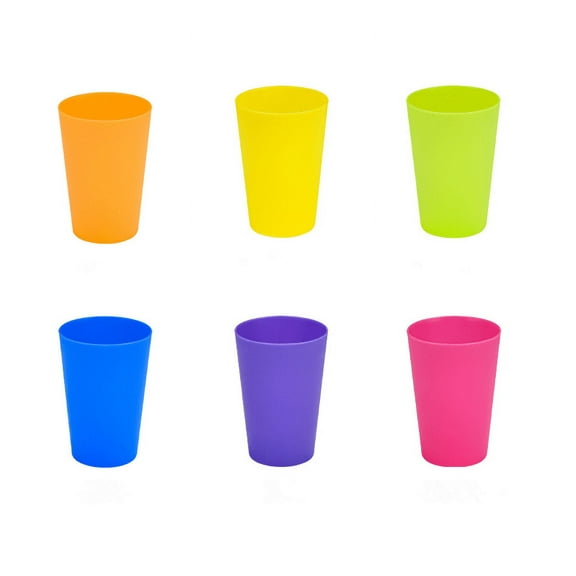 Triani 12Pcs Plastic Cups Kids Reusable Drinking Cups 5.6Oz Kids Cups for Party Favors Dishwasher Safe - BPA-Free Cups for Toddler Baby Adults(Multicolor)