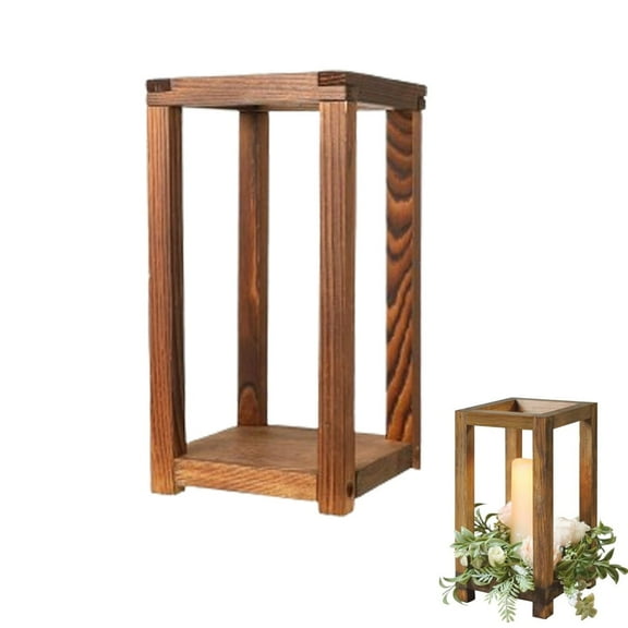 Triani Wooden Wedding Lantern Centerpiece Charming Candle Holders for Rustic Wedding Tables Decoration Farmhouse Lantern Candle Holder for Party Baby Shower(Brown Rustic)