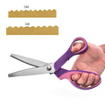 thumbnail image 1 of Triani Zig Zag Pinking Shears Scissors for Fabric | Stainless Steel 5 mm Premium Zig Zag Scissors | Sewing Pinking Shears for Fabric Cutting, Ideal Craft Scissors Decorative Edge,Purple, 1 of 9