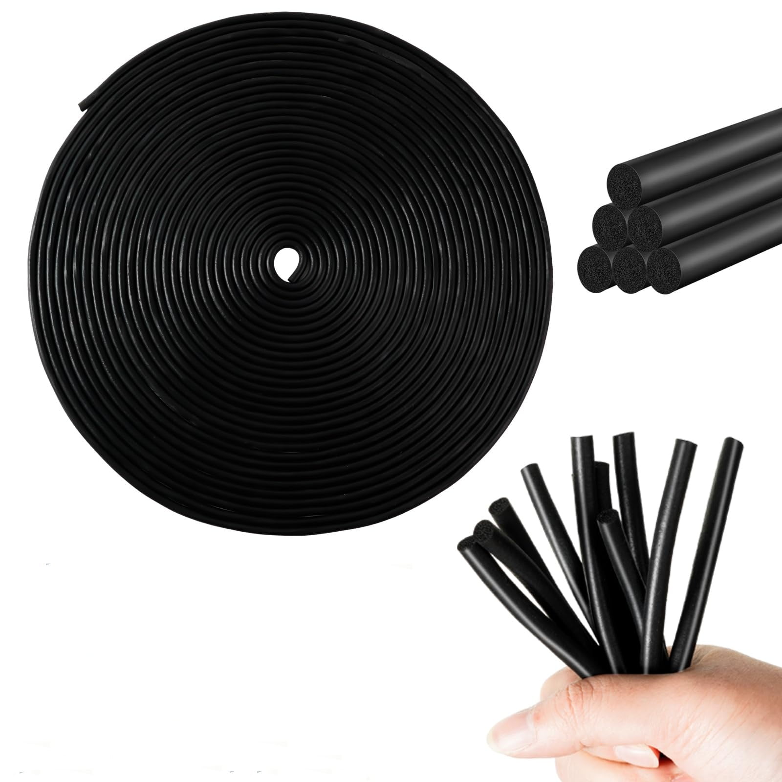 Trianu 1/8 inch x 49.2ft Backer Rod Foam Rubber Caulk Saver Concrete